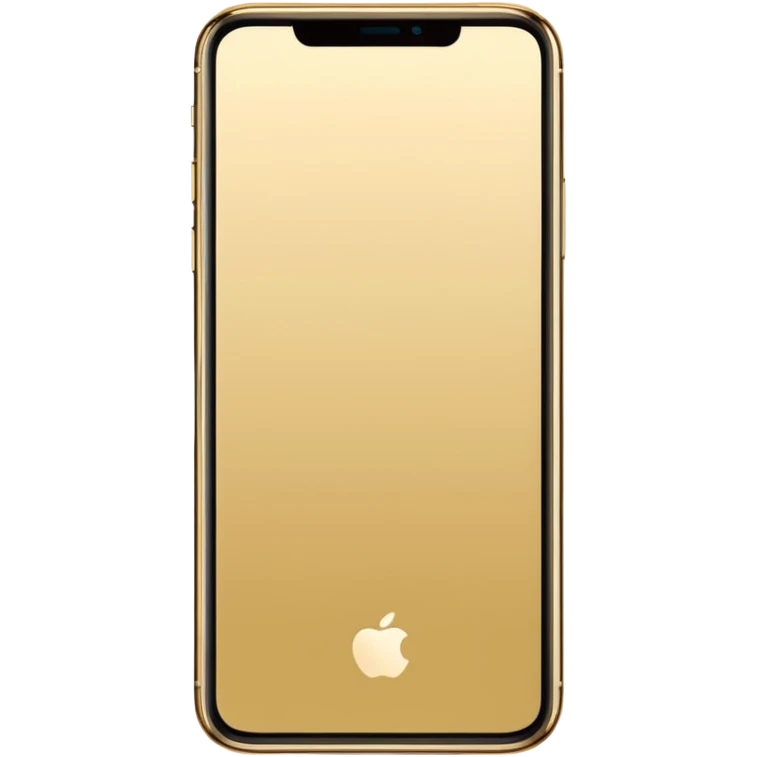 Gold border iPhone 16 Pro Max screen with no notch frontview emoji