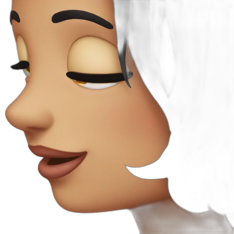 Shy kiss emoji