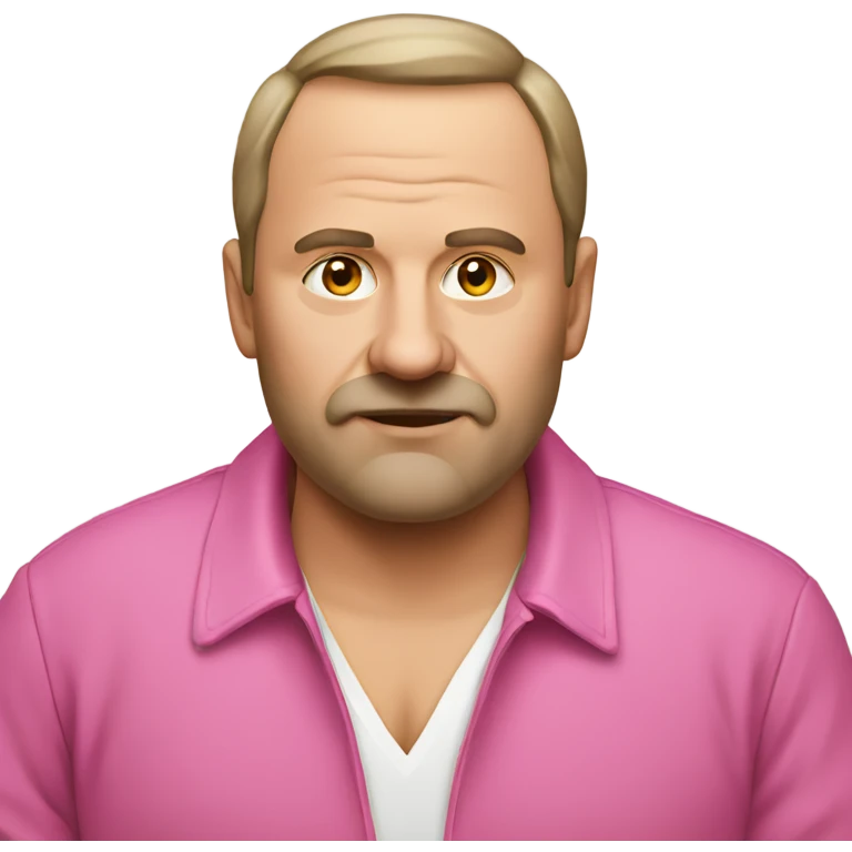 Big russian man wearing pink  emoji