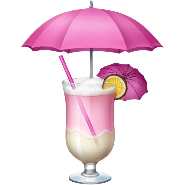 coconut drink with pink umbrella emoji