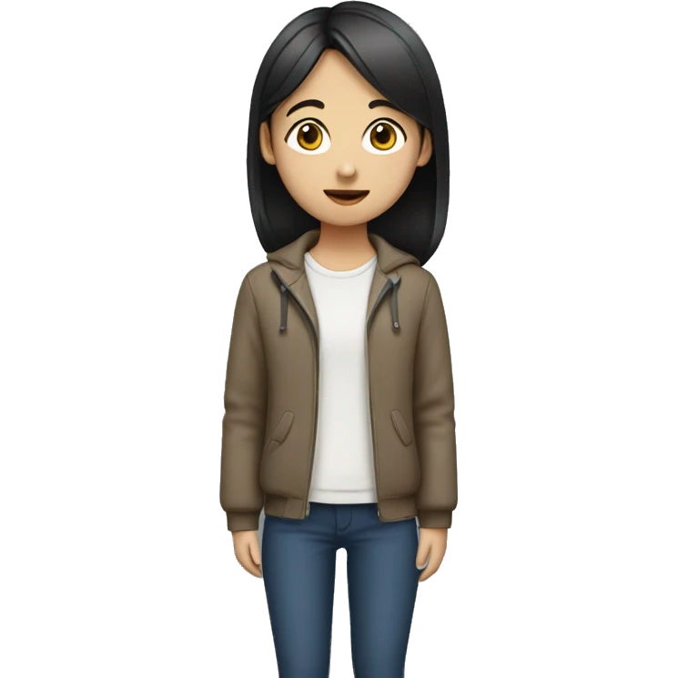 Asian girl with british boy emoji