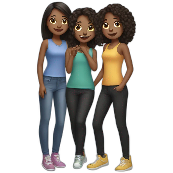 3 girl best friends emoji