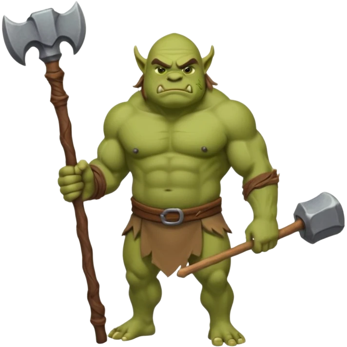 Ogre full body with stick emoji