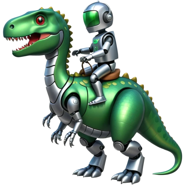 robot ride a dinosaur  emoji