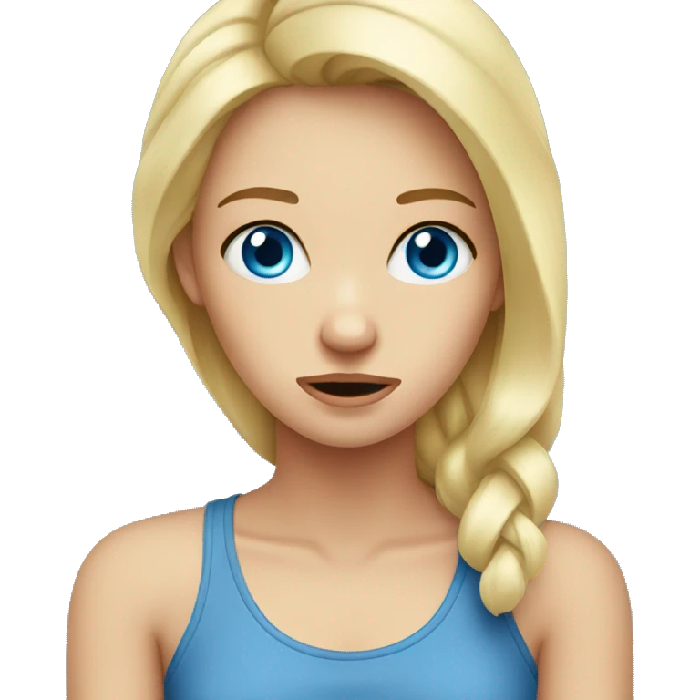 stressed blond, blue eyed girl emoji