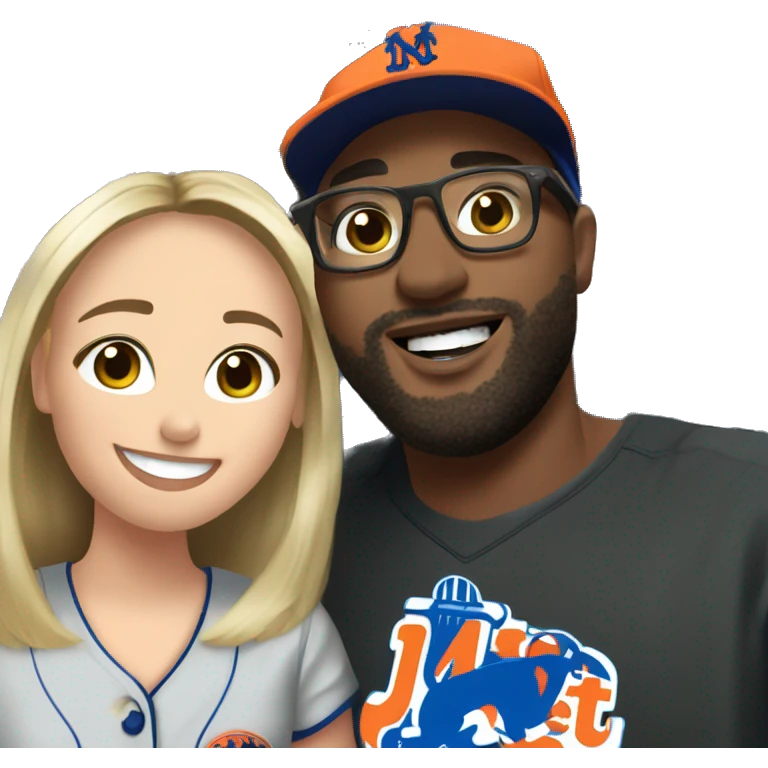 Josh and Samantha at the Mets game emoji