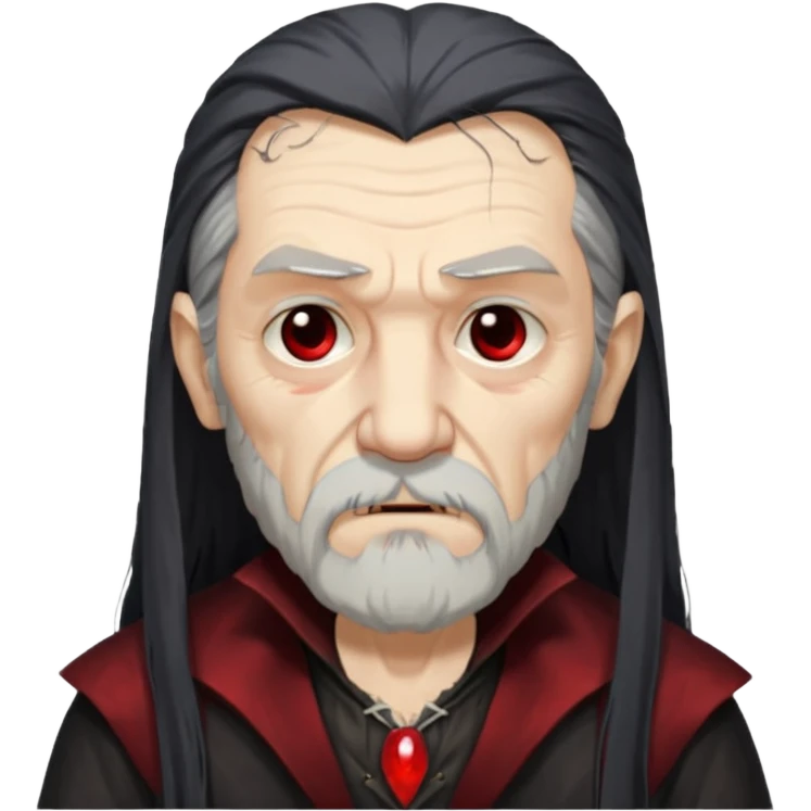 sad face vampire old man long hair with beard half dress
 emoji