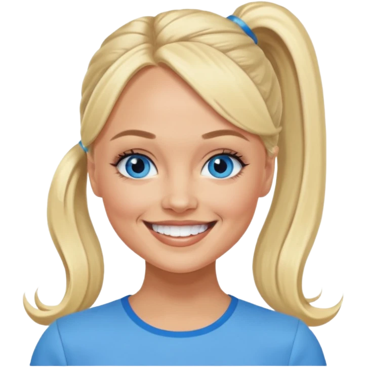 Emma Bunton with blue eyes, ponytail hair emoji