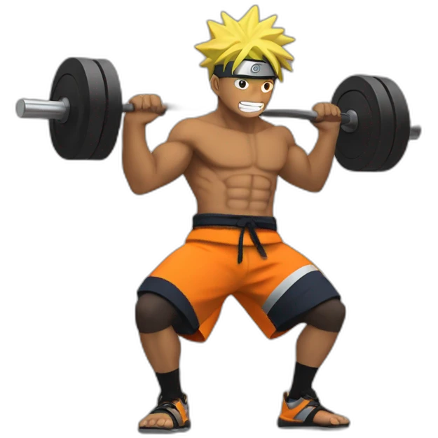 naruto lifting weights emoji