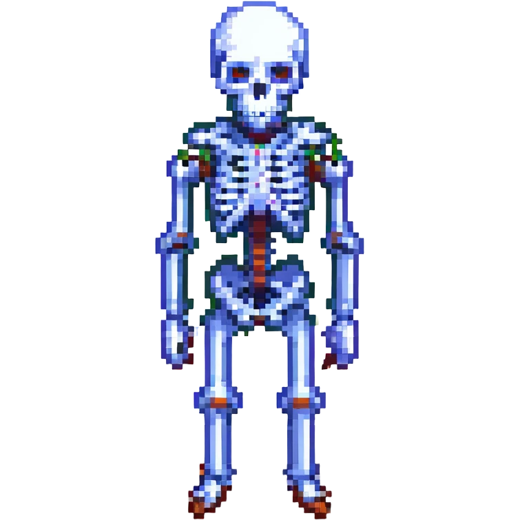 skeleton, pixel art style emoji