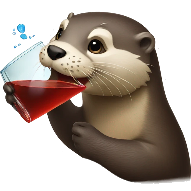 Otter drinking a last word emoji