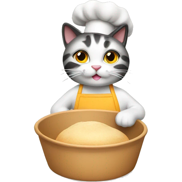 Cat doing home baking emoji