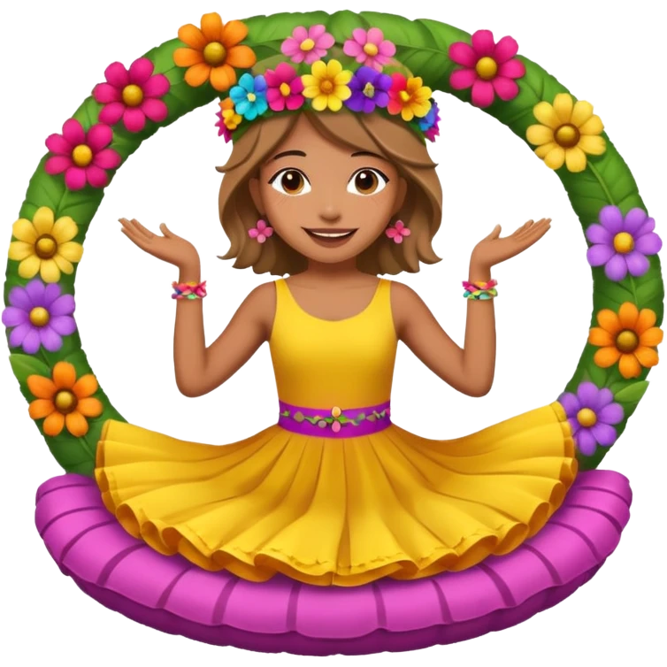 Dancer on the Flower float  emoji