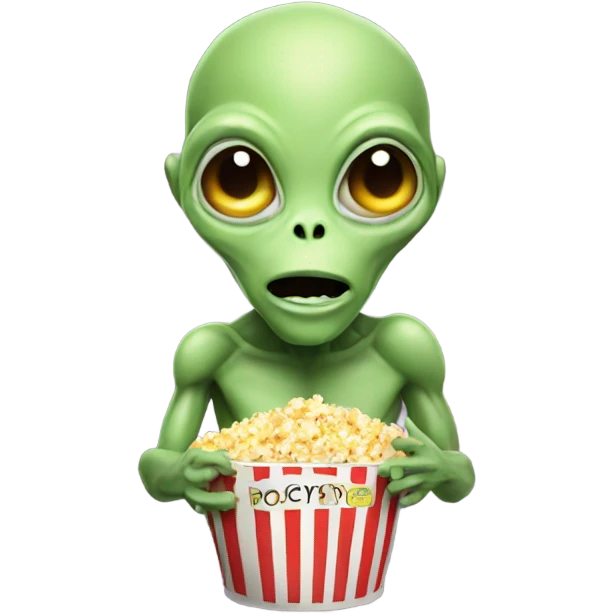 Alien with popcorn emoji