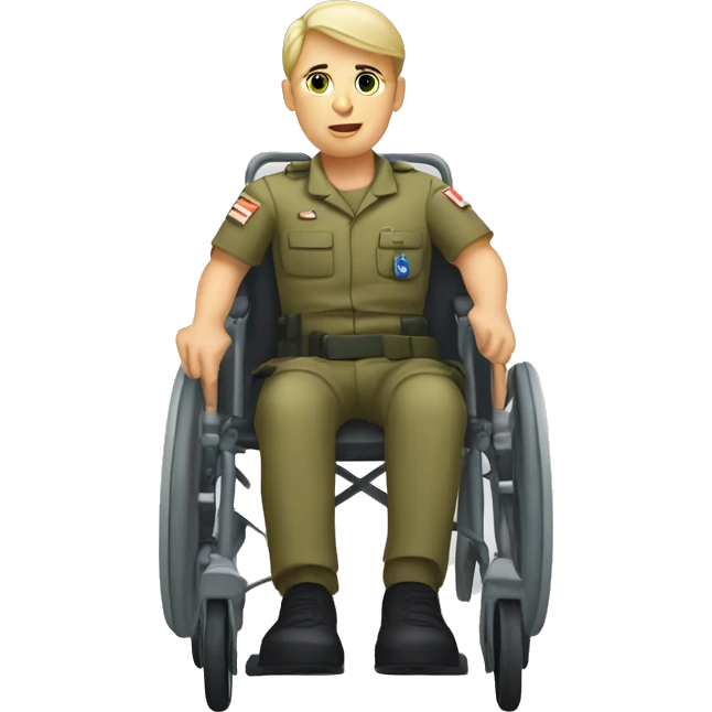 Caucasian Army medic in a wheelchair  emoji