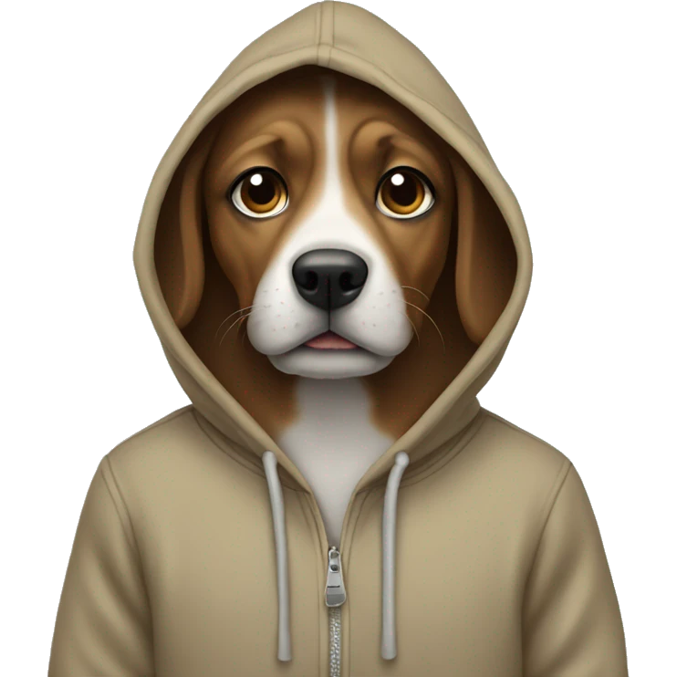 dog wearing a hoodie emoji