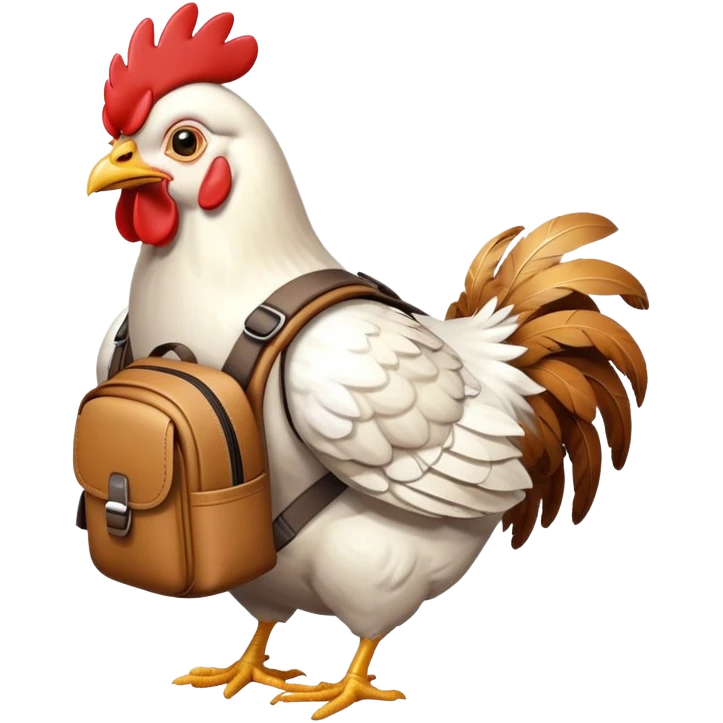 Chicken With backpak emoji