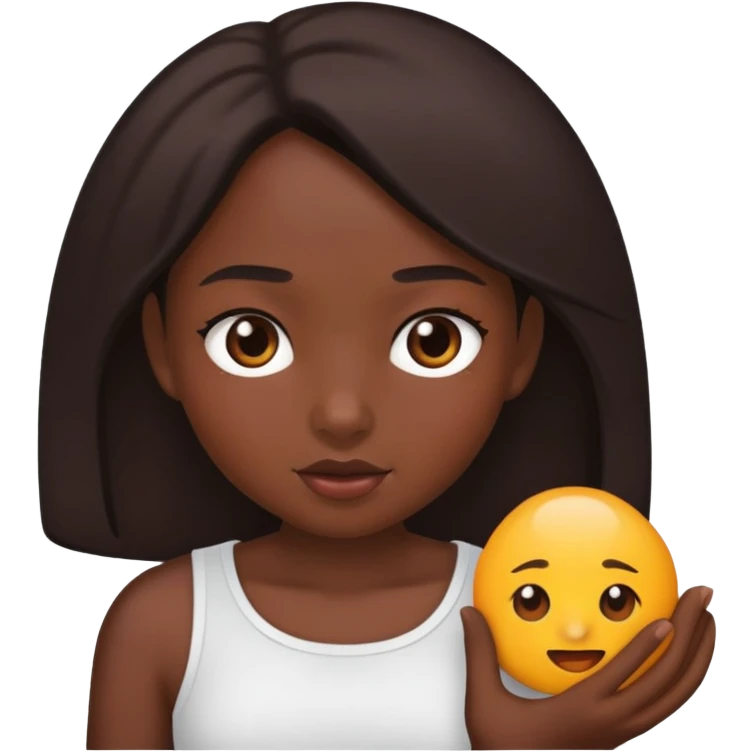 Девушка с тёмным оттенком кожи мастурбирует emoji