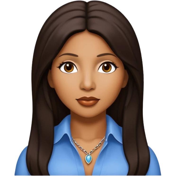 Toni Braxton with dark brown long hair  emoji
