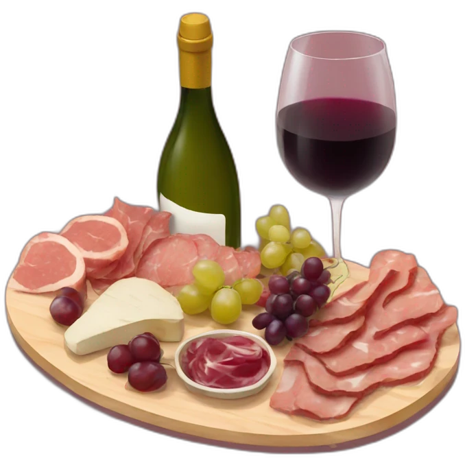 charcuterie board with wine  emoji