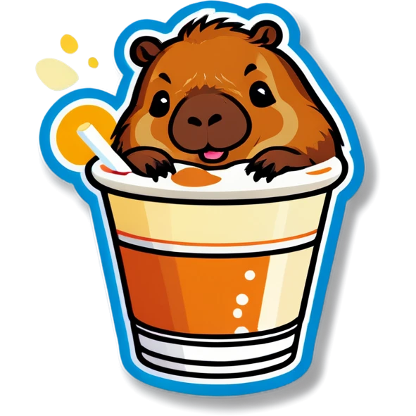 capybara drinking milkshake emoji