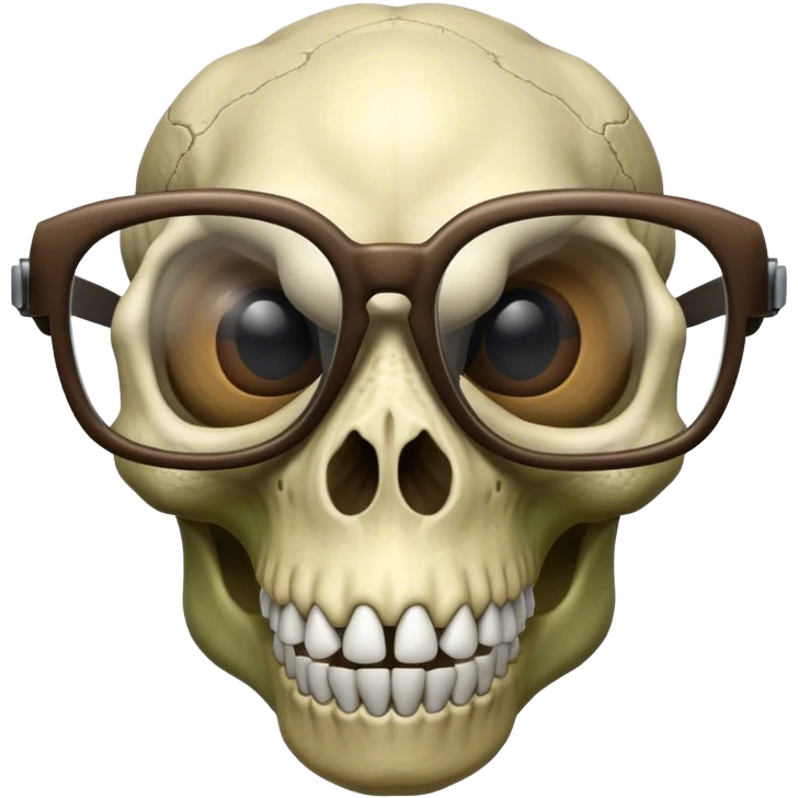 dinosaur skull with glasses emoji