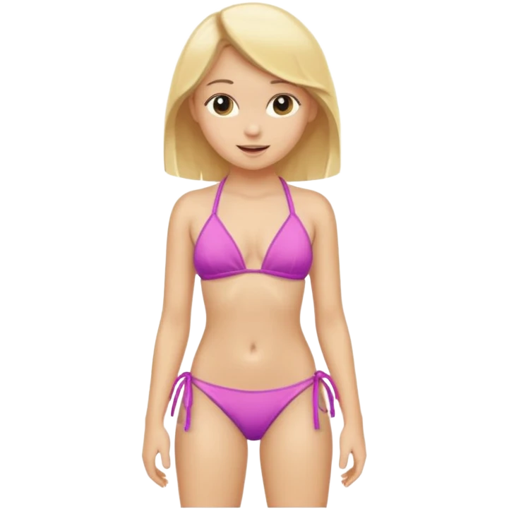 Cute Blonde fourteen year old girl in a bikini  emoji