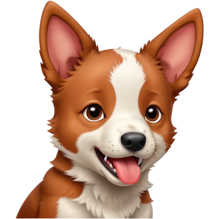 Red heeler puppy howling with mouth open emoji