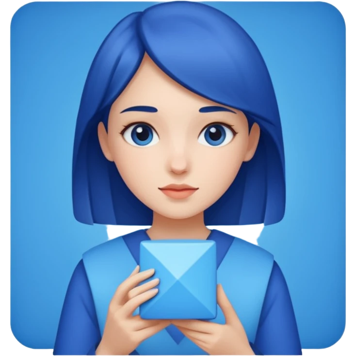 girl with a square emoji