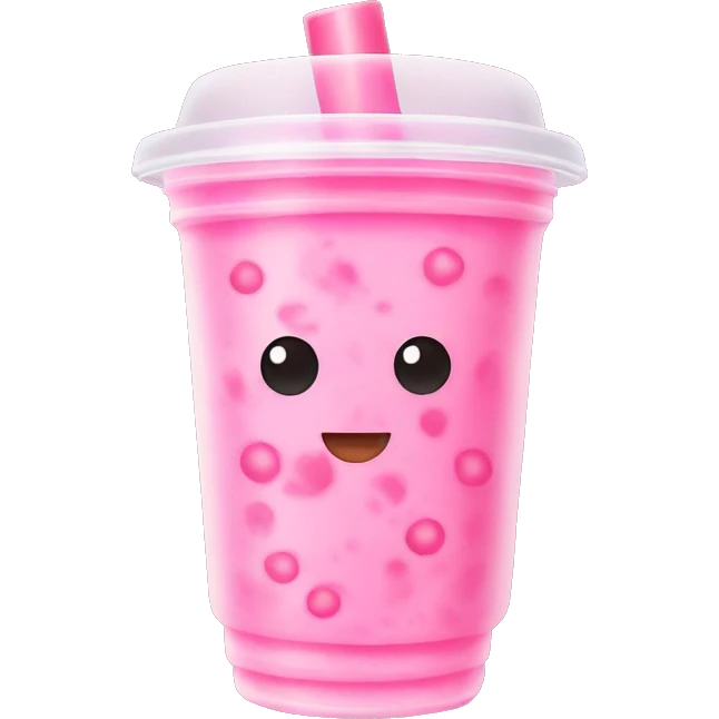 Pink bubble tea  emoji