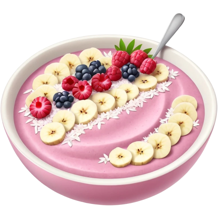 perfect pastel pink and white smoothie bowl emoji
