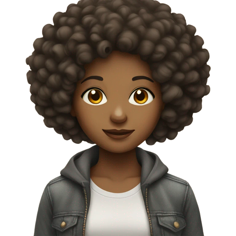 Cute girl with Afro  emoji