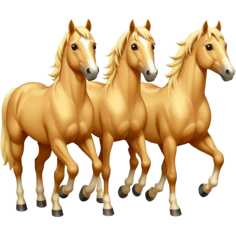 Three palomino horse emoji
