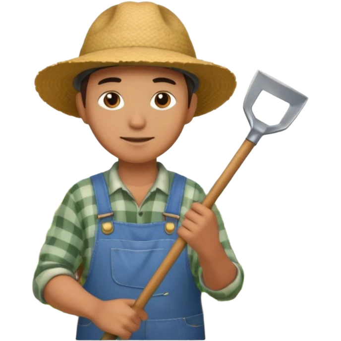 farmer cultivating a field emoji