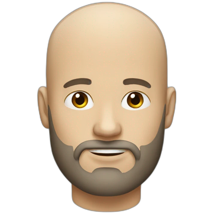 White man whit beard and no hair emoji