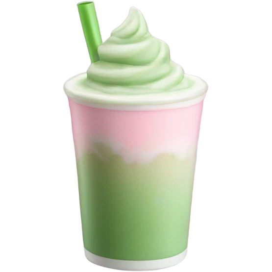 iced matcha latte in a pastel pink cup emoji