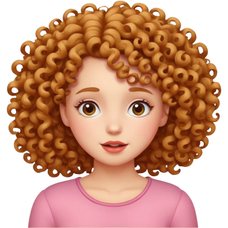 Girl with curly hair falling over in love  emoji