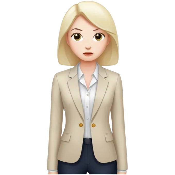 woman simple blazer shirt polish  emoji