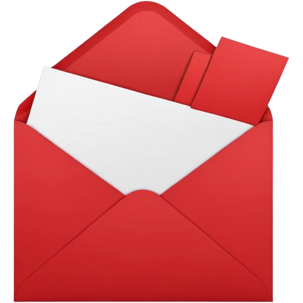 red greeting card with envelope emoji