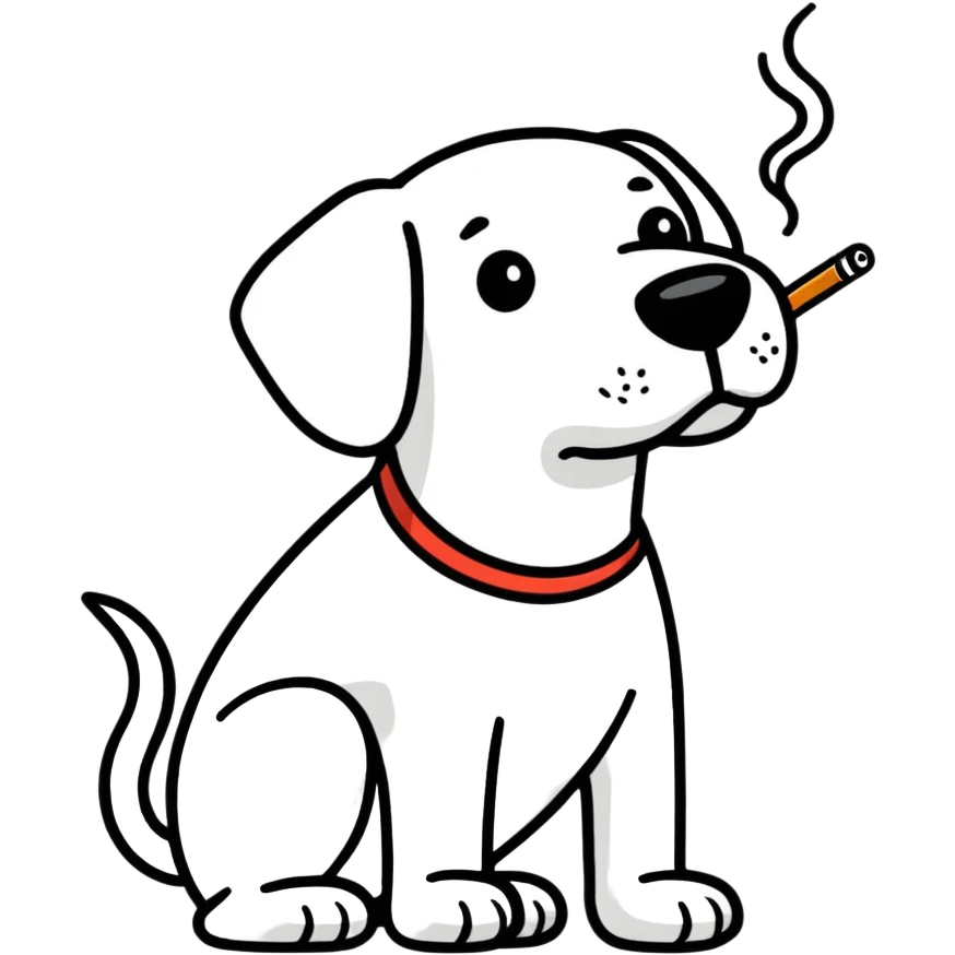 dog smoking spliff emoji