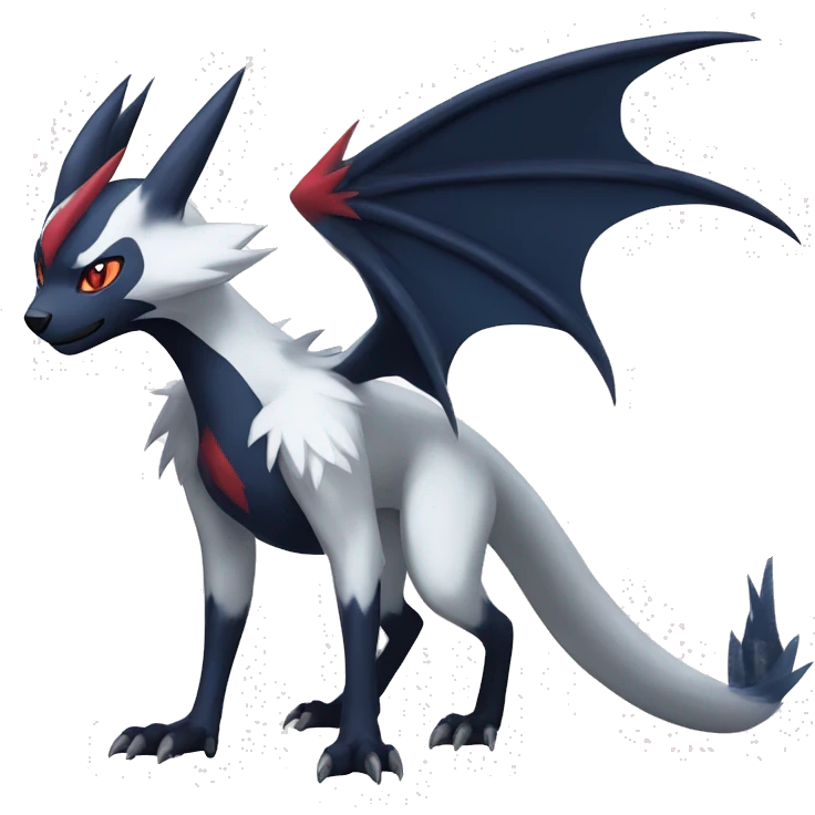 Cool Edgy Nargacuga-Absol-Zangoose-Sneasel-Quilava with a collar on, full body emoji