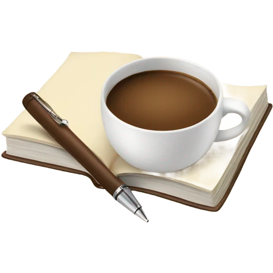 Book with coffee and cream pen  emoji