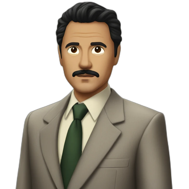 Season 3 Javier Peña from Narcos in a suit emoji