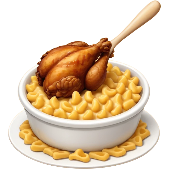 drumstick chicken with mac and cheese on the side emoji