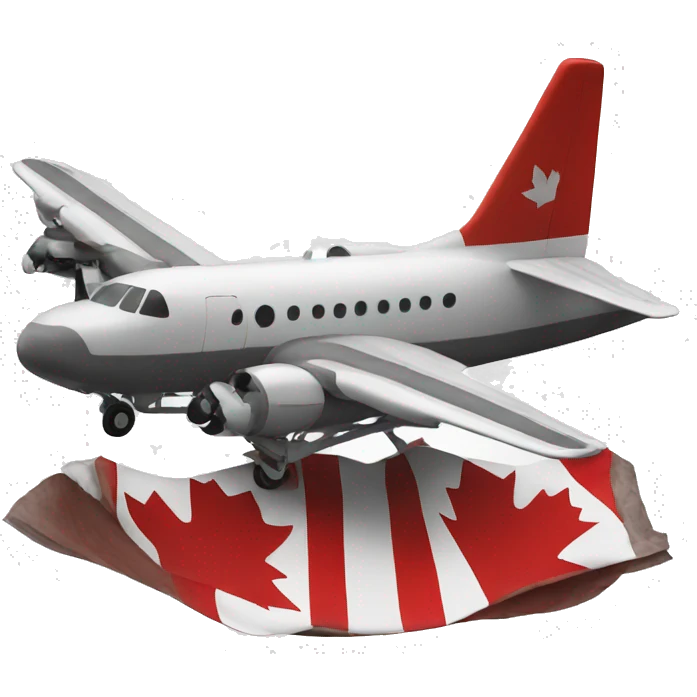 Landing gear of plane with Canadian flag emoji