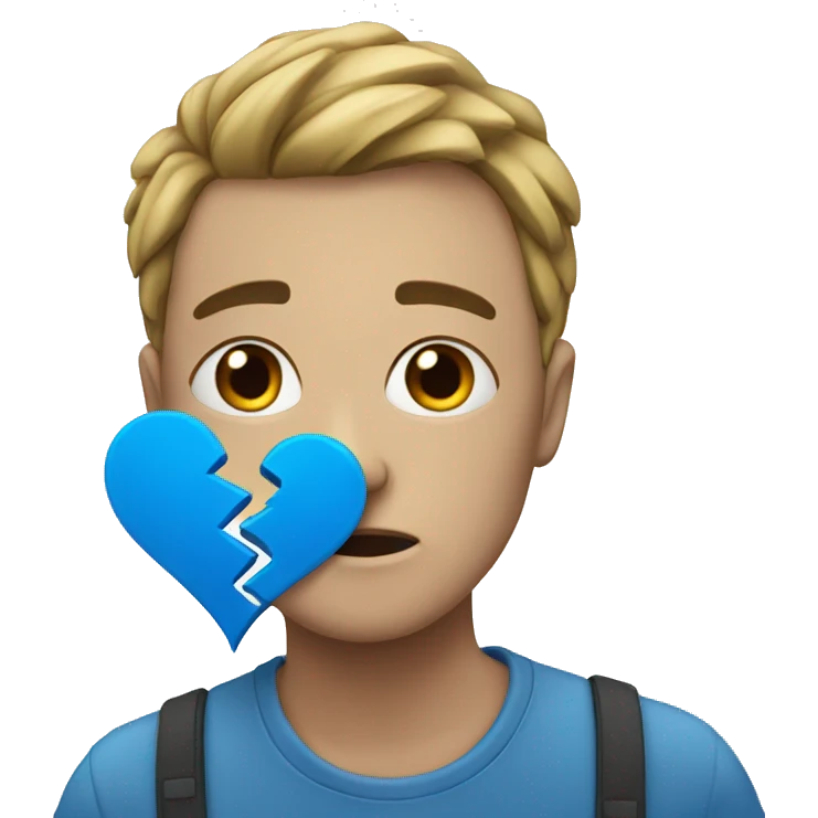 blue broken heart emoji