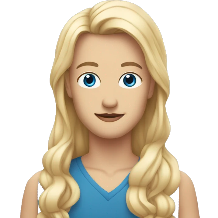 Man with blue eyes, short black hair and a moustache and woman with long blonde hair emoji