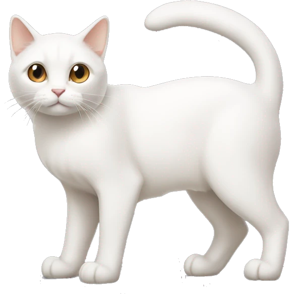 White cat with tan ears and tail emoji