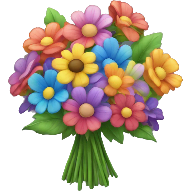 rainbow flower bouquet  emoji