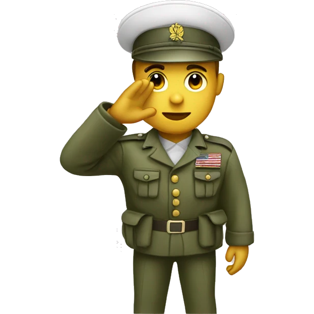 White Army Solider saluting emoji